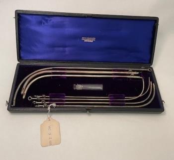 Catheters, silver (7), in case